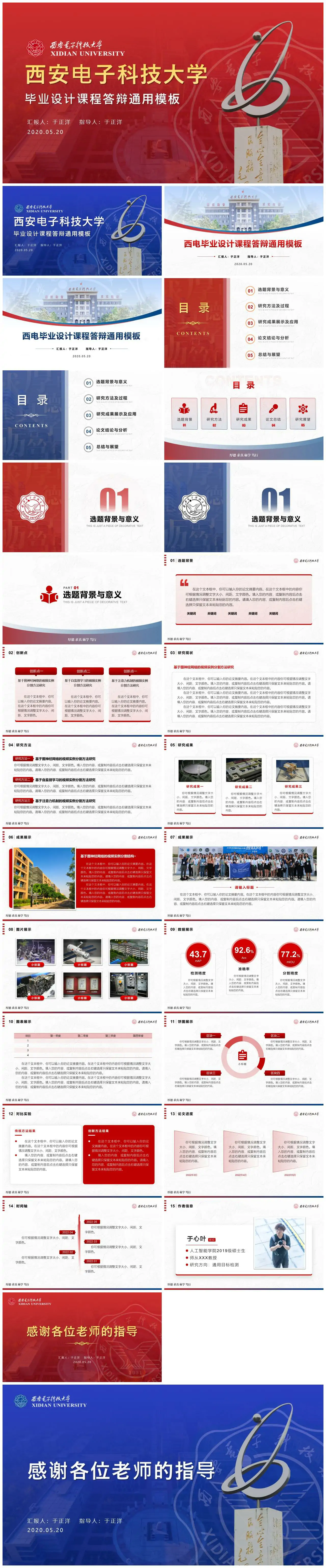 西安电子科技大学毕业生就业指导手册免费获取毕业论文答辩PPT模板